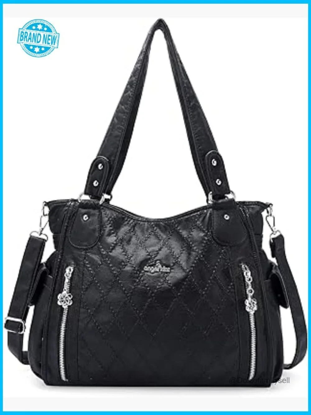 Top-Handle Hobo Purse Roomy Casual Shoulder Bag PU Tote Satchel